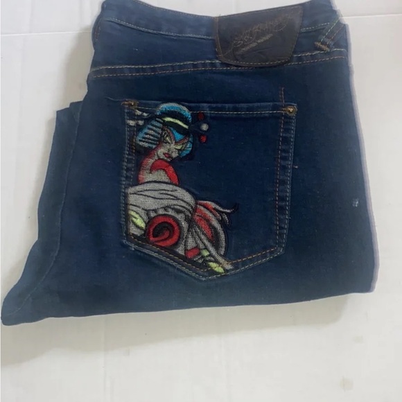 Ed Hardy Vintage bootcut jeans size 35/36 Christian Audigier - Picture 10 of 12